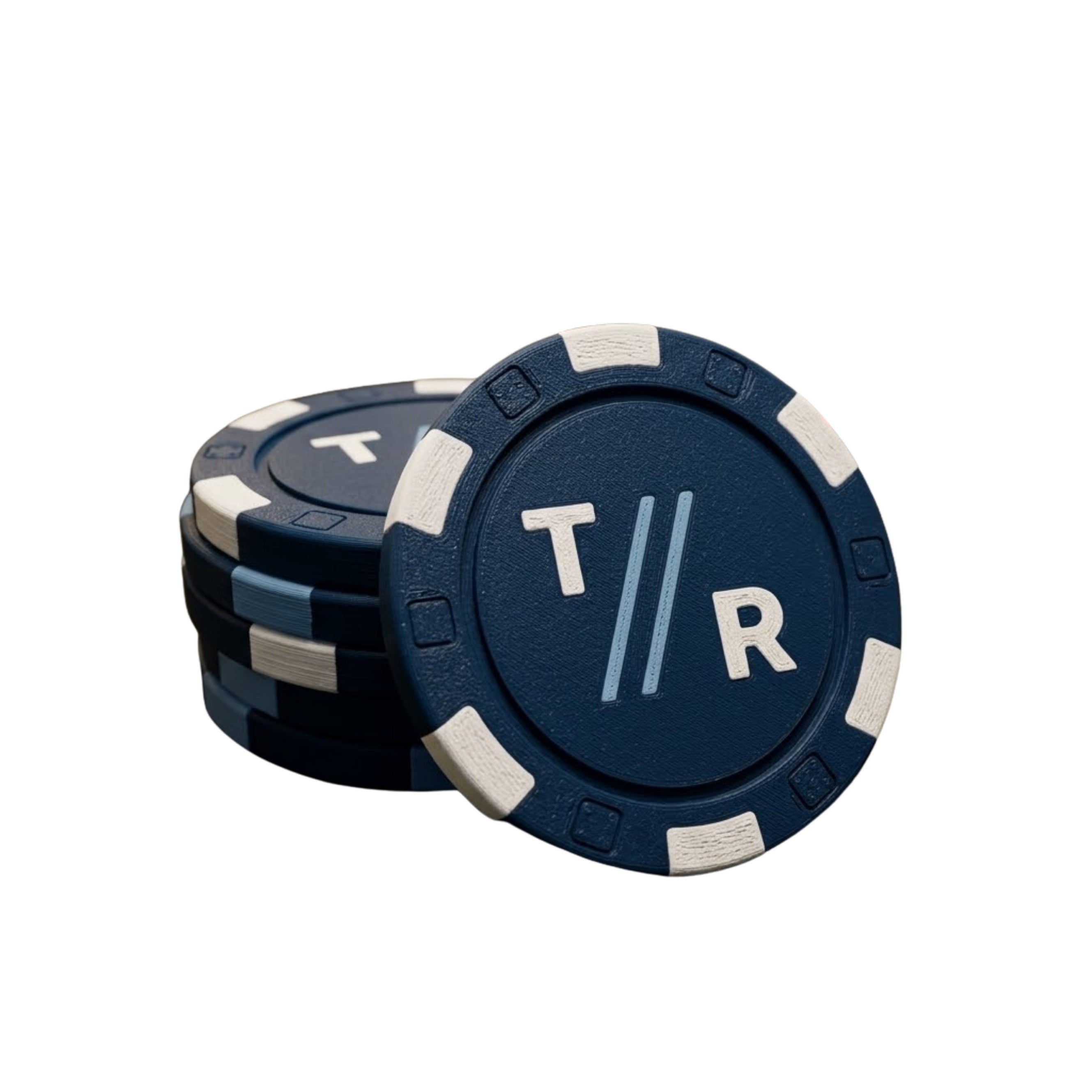Branded poker chips, custom logo per chip