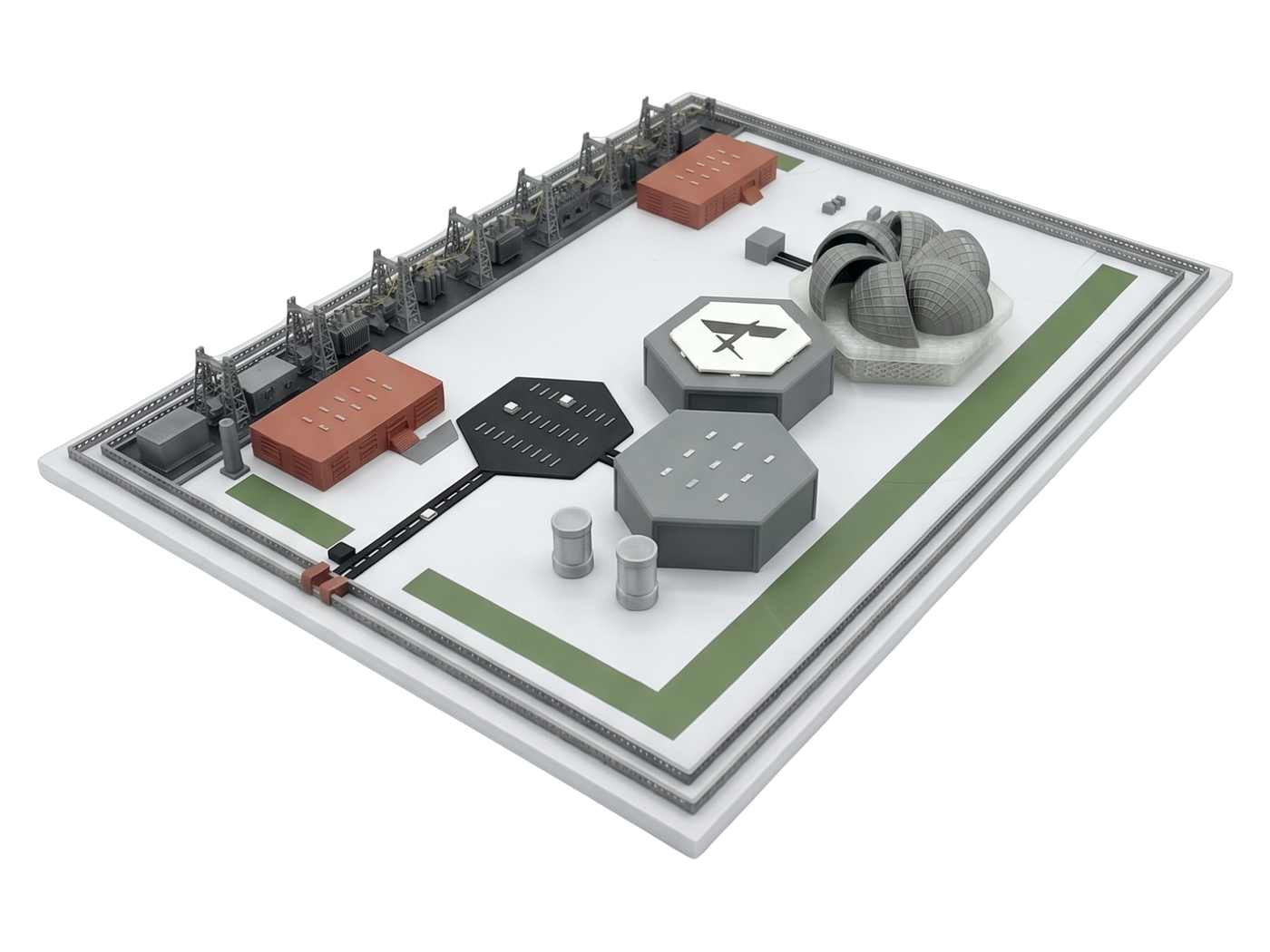 Replicas, a custom 3D-printed scale model replica of an industrial facility